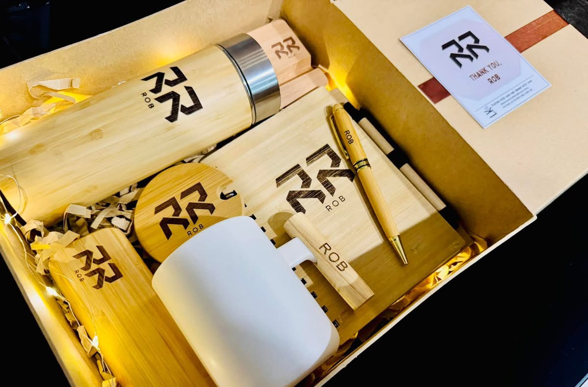 Laser-engraved personalized wooden gift